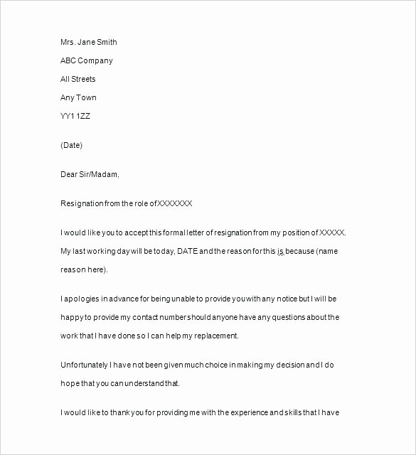 Resignation Letter Due to Harassment Unique Copies Resignation Letters Word Resignation Letter