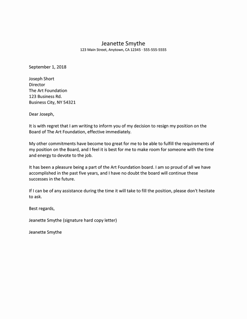 Resignation Letter From Nonprofit Board Beautiful Auditor Resignation Letter Sample