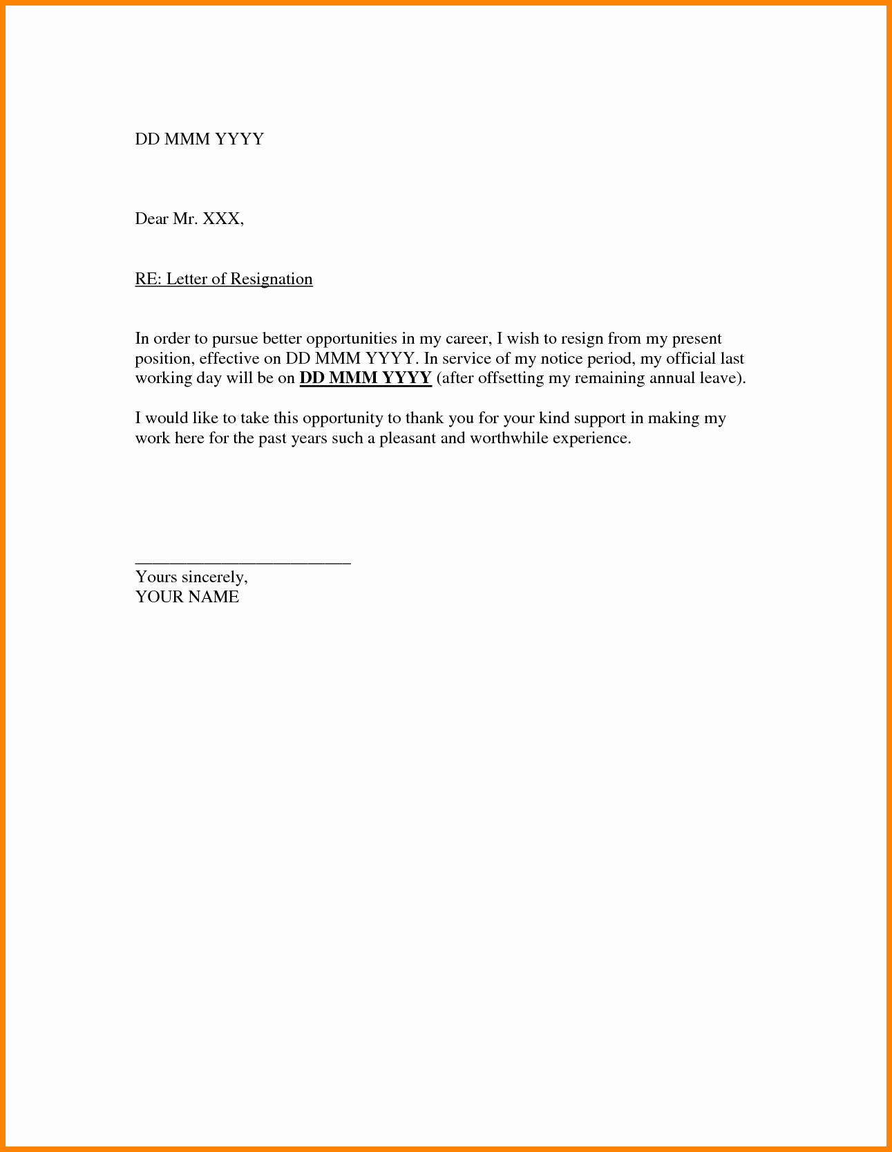 Resignation Letter Template Word Doc Unique Letter Template Doc