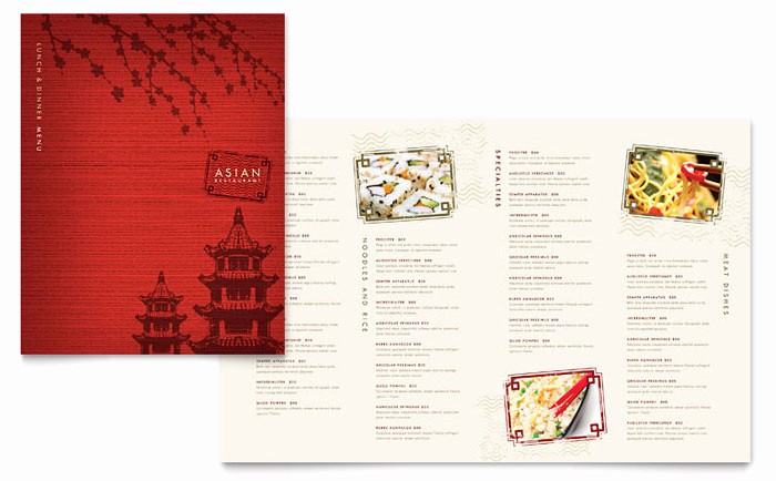 Restaurant Menu Template Microsoft Word Elegant asian Restaurant Menu Template Design
