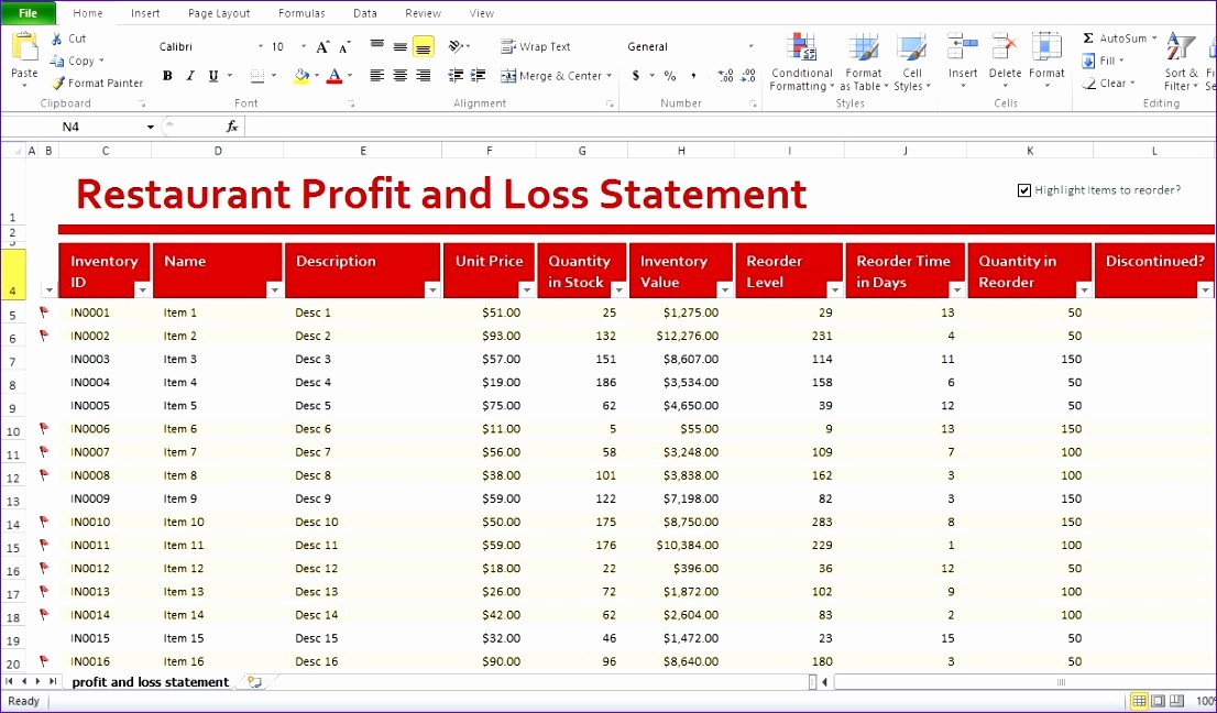 Restaurant P&amp;amp;l Template Best Of 5 Restaurant Monthly Profit and Loss Statement Template