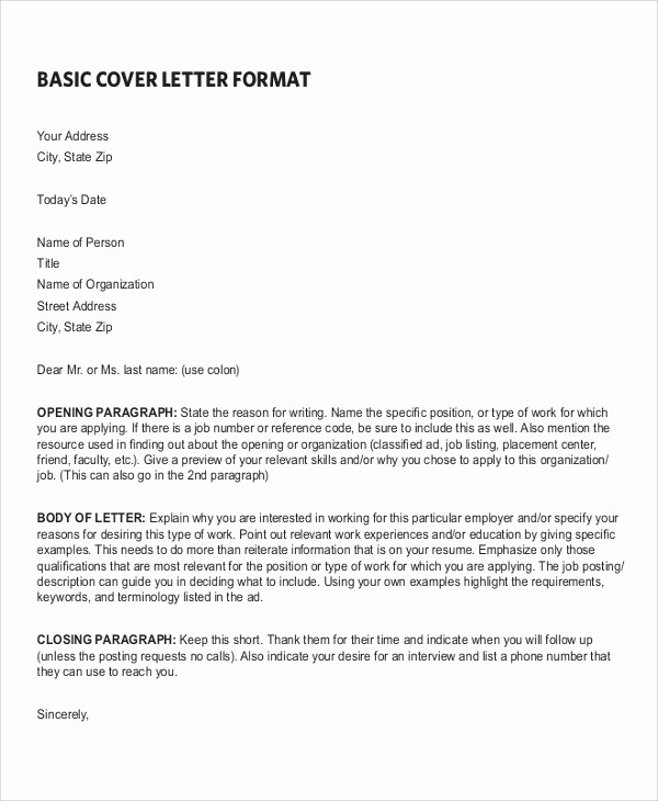 Resume and Cover Letter formats Lovely 7 Sample Resume Cover Letter formats