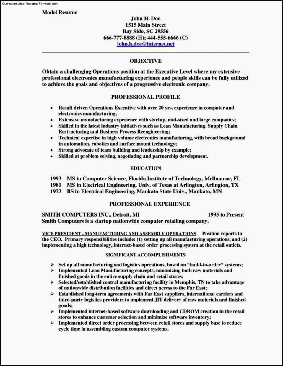Resume Examples In Word format Awesome Download Model Resume Word format