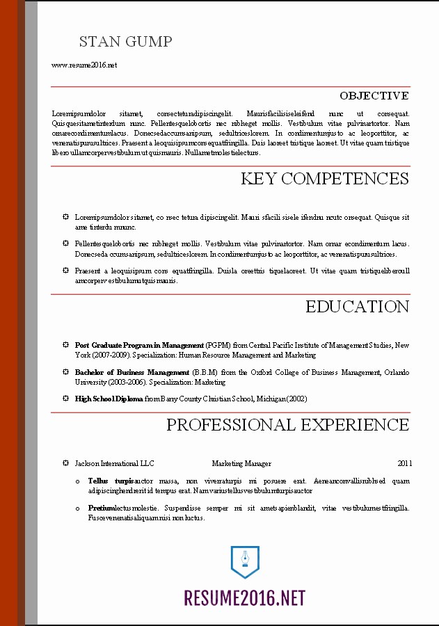 Resume Examples In Word format Elegant Word Resume Templates 2016