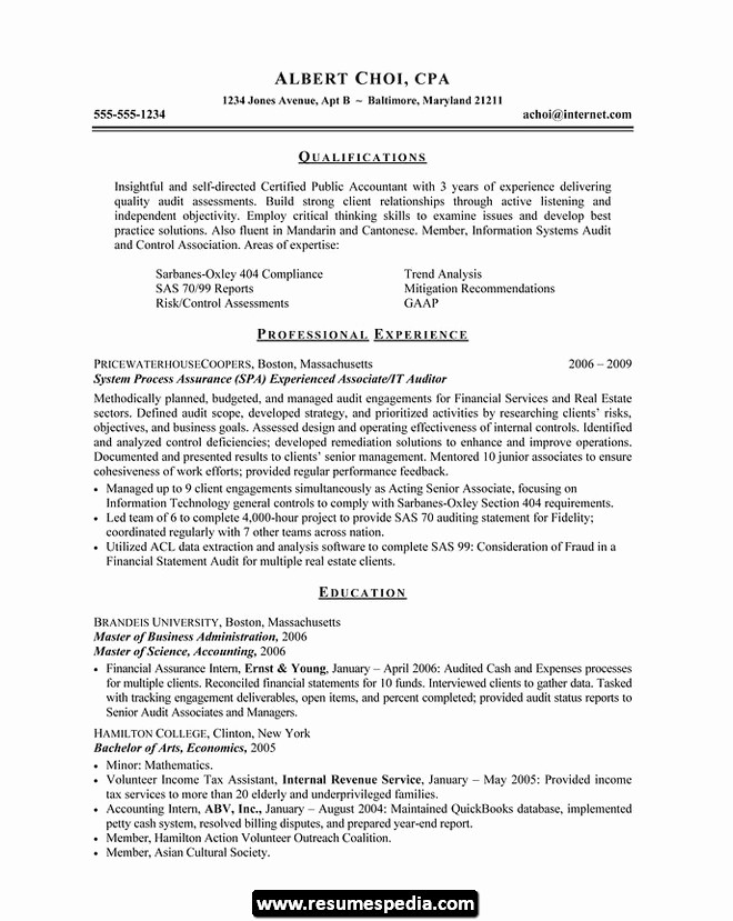 Resume for New College Graduate New Accountant Lamp Picture Accounting Resume Samples