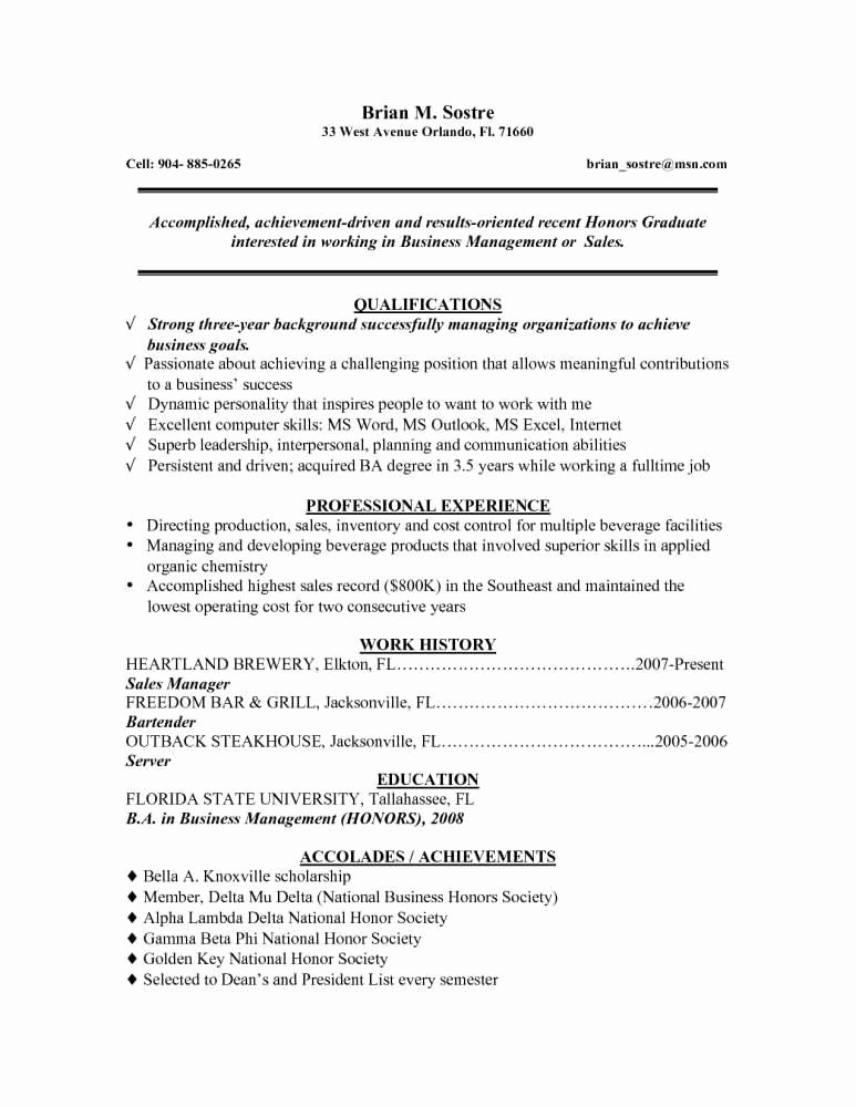Resume for Recent College Grad Awesome 17 Simple Recent College Graduate Resume Examples Bp