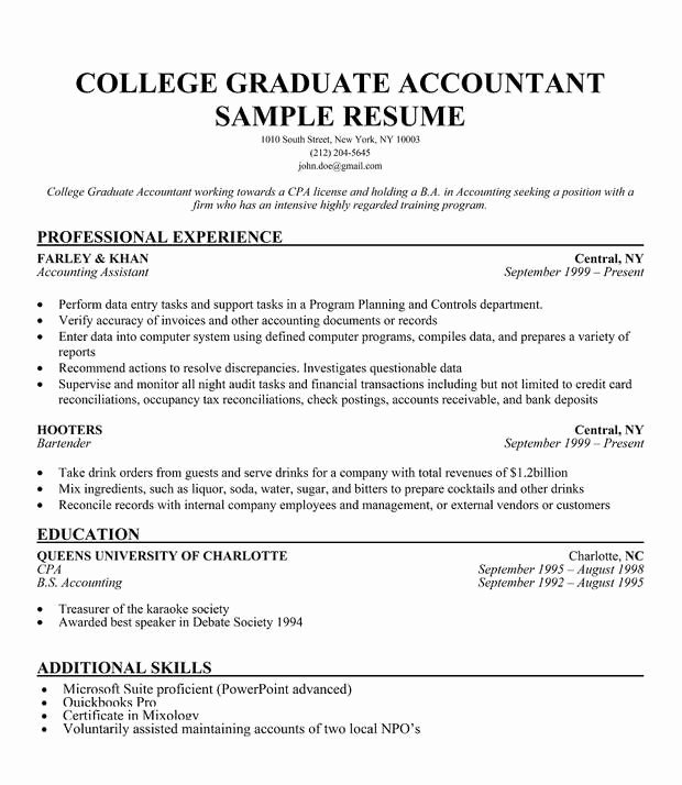 Resume for Recent College Grads Beautiful College Graduate Resumes Best Resume Collection
