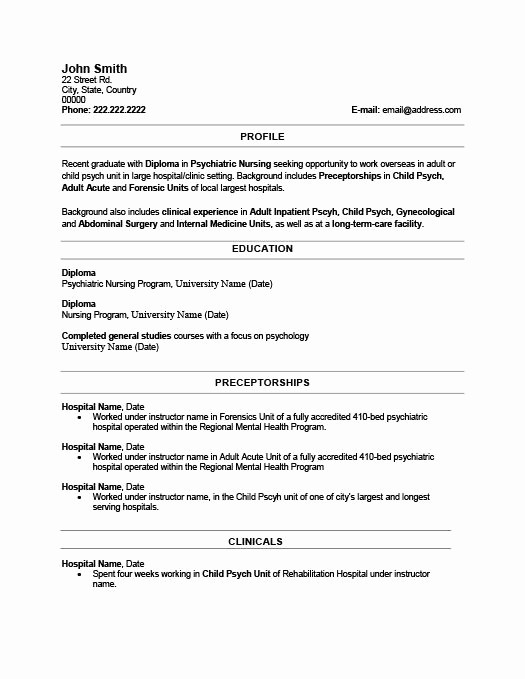 Resume for Recent College Grads Inspirational Recent Graduate Resume Example Best Resume Collection