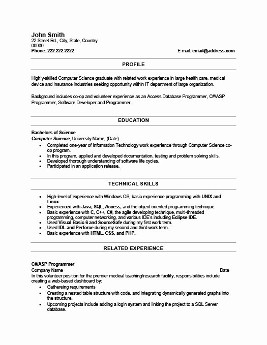 Resume for Recent College Grads Inspirational Recent Graduate Resume Objective Best Resume Collection