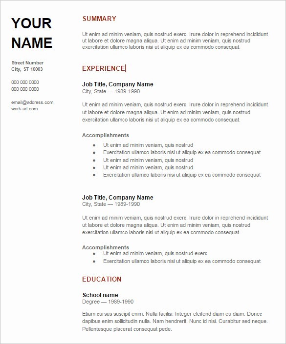 Resume format 2015 Free Download Luxury Resume Template 42 Free Word Excel Pdf Psd format