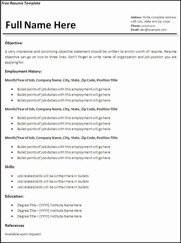 Resume format 2015 Free Download Unique Free Resume Samples Download