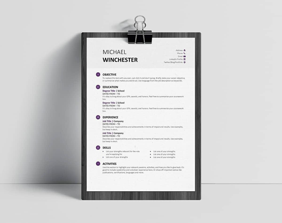 Resume format In Microsoft Word Fresh Resume Templates for Word Free 15 Examples for Download