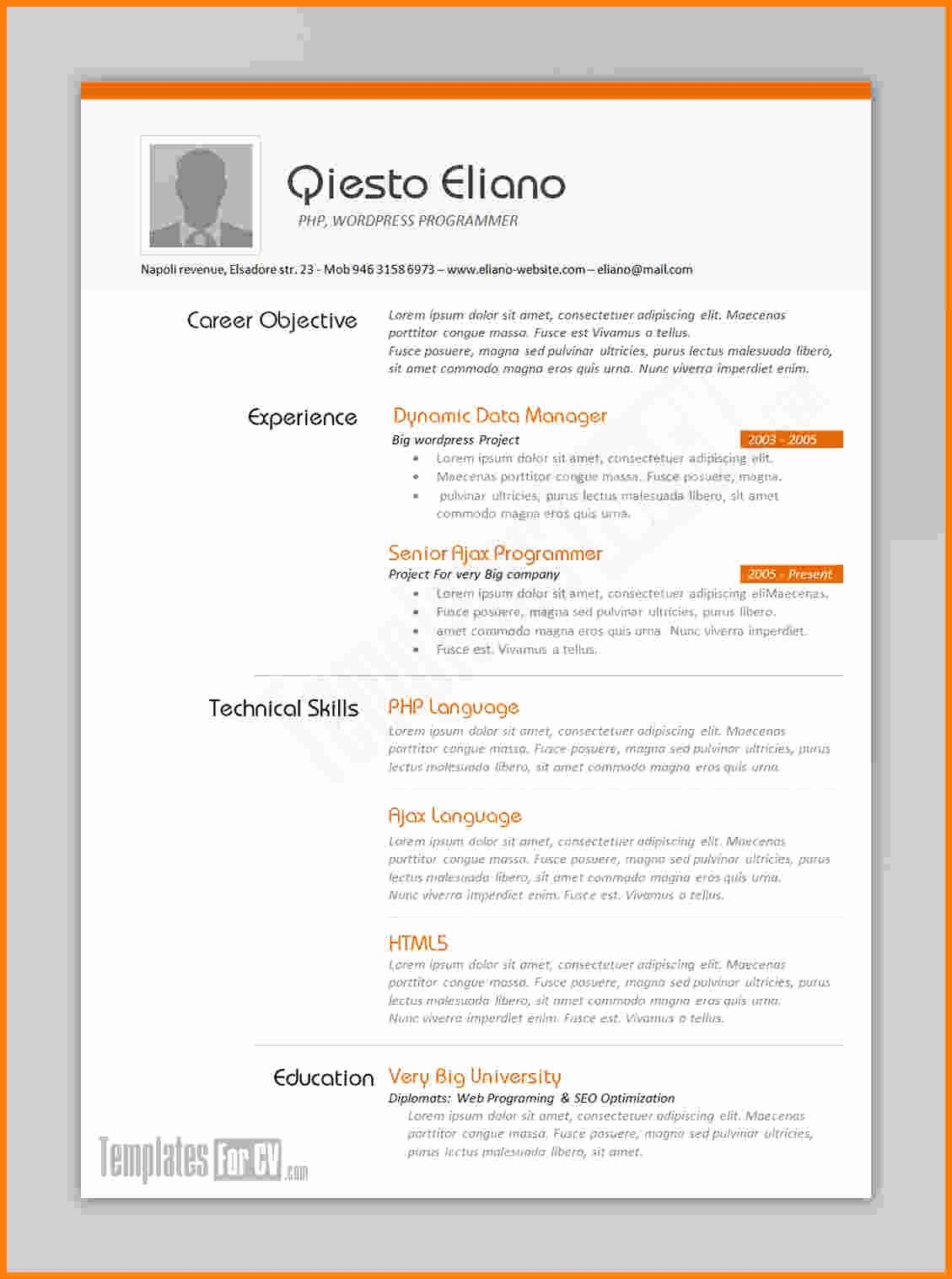 Resume format In Ms Word Lovely 10 Best Resume format In Word Free