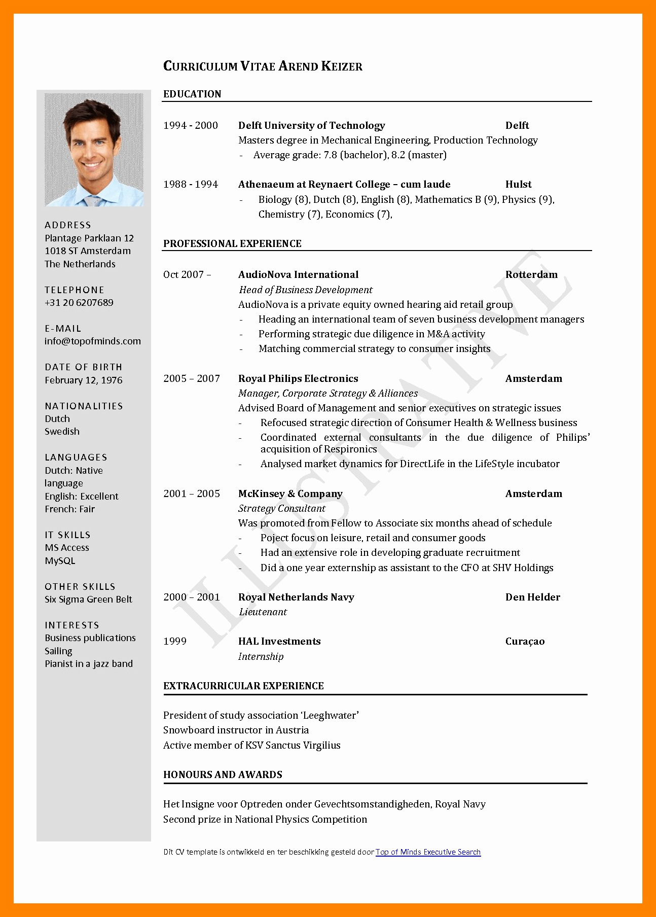 Resume format In Ms Word Lovely 5 Curriculum Vitae European format Word