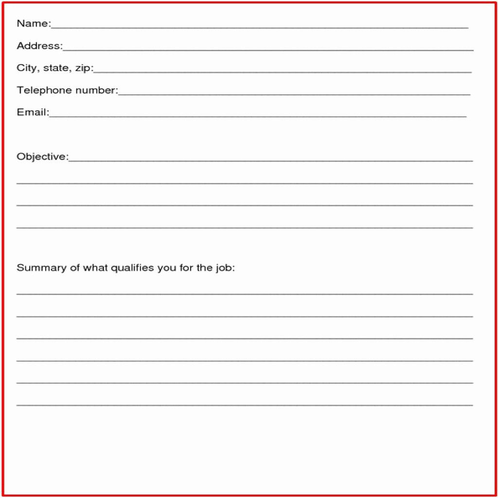 Resume forms to Fill Out Lovely How Do I Fill Out A Resume Free Fill In the Blank Free