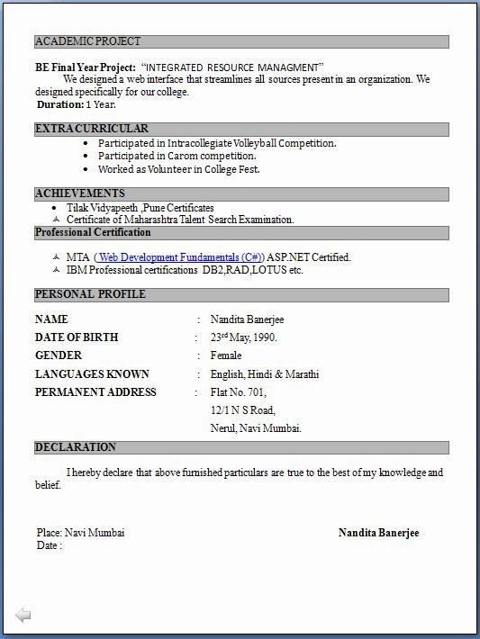 Resume Models In Word format Luxury Resume format Pdf for Freshers Latest Professional Resume