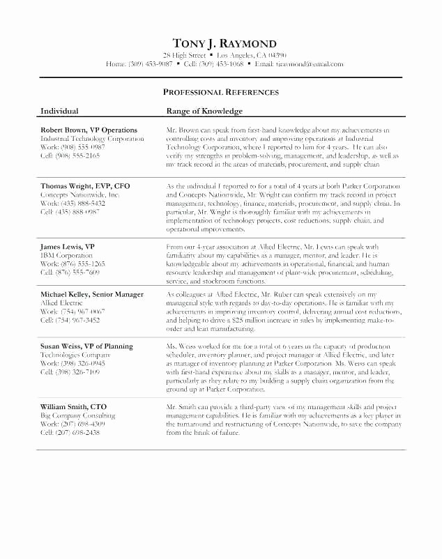 Resume Reference Template Microsoft Word Best Of References Resume Layout A – Letsdeliver