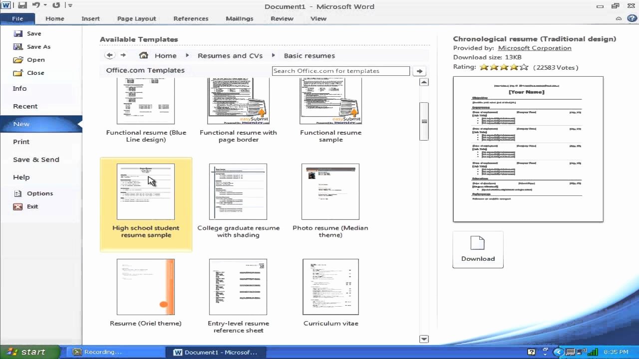 Resume Setup On Microsoft Word Luxury &quot;how to Make A Resume with Microsoft Word 2010&quot;