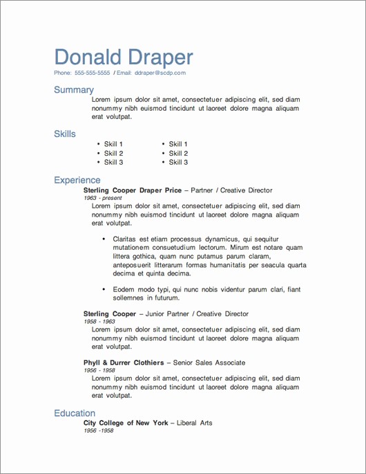 Resume Template Download Word Free Inspirational 12 Resume Templates for Microsoft Word Free Download