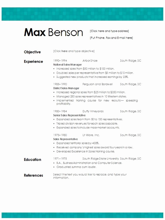Resume Template for Microsoft Word Best Of Resume Template Words and Aqua On Pinterest