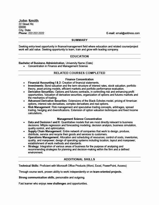 Resume Template for New Graduates Luxury Recent Graduate Resume Examples Best Resume Collection