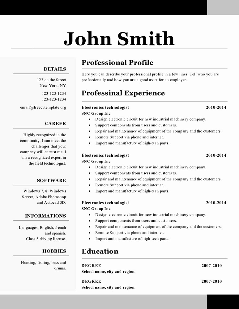 Resume Template for Office Job Best Of Openoffice Resume Templates