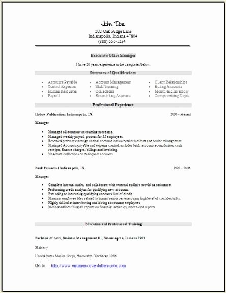 Resume Template for Office Job Elegant Fice Manager Resume Template Samplebusinessresume