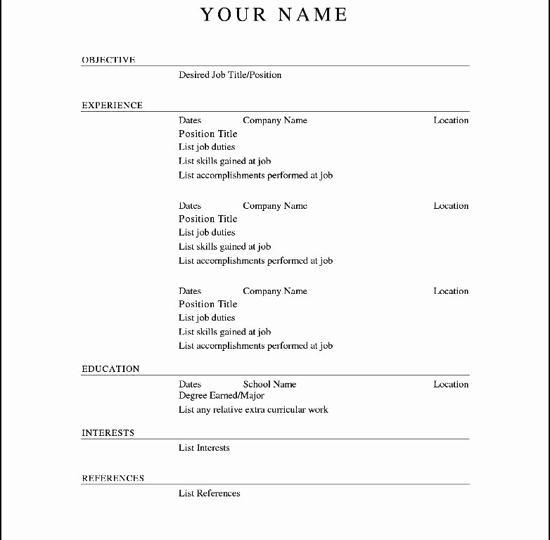 Resume Template Microsoft Word 2007 New Free Resume Templates Open Fice Writer for Template