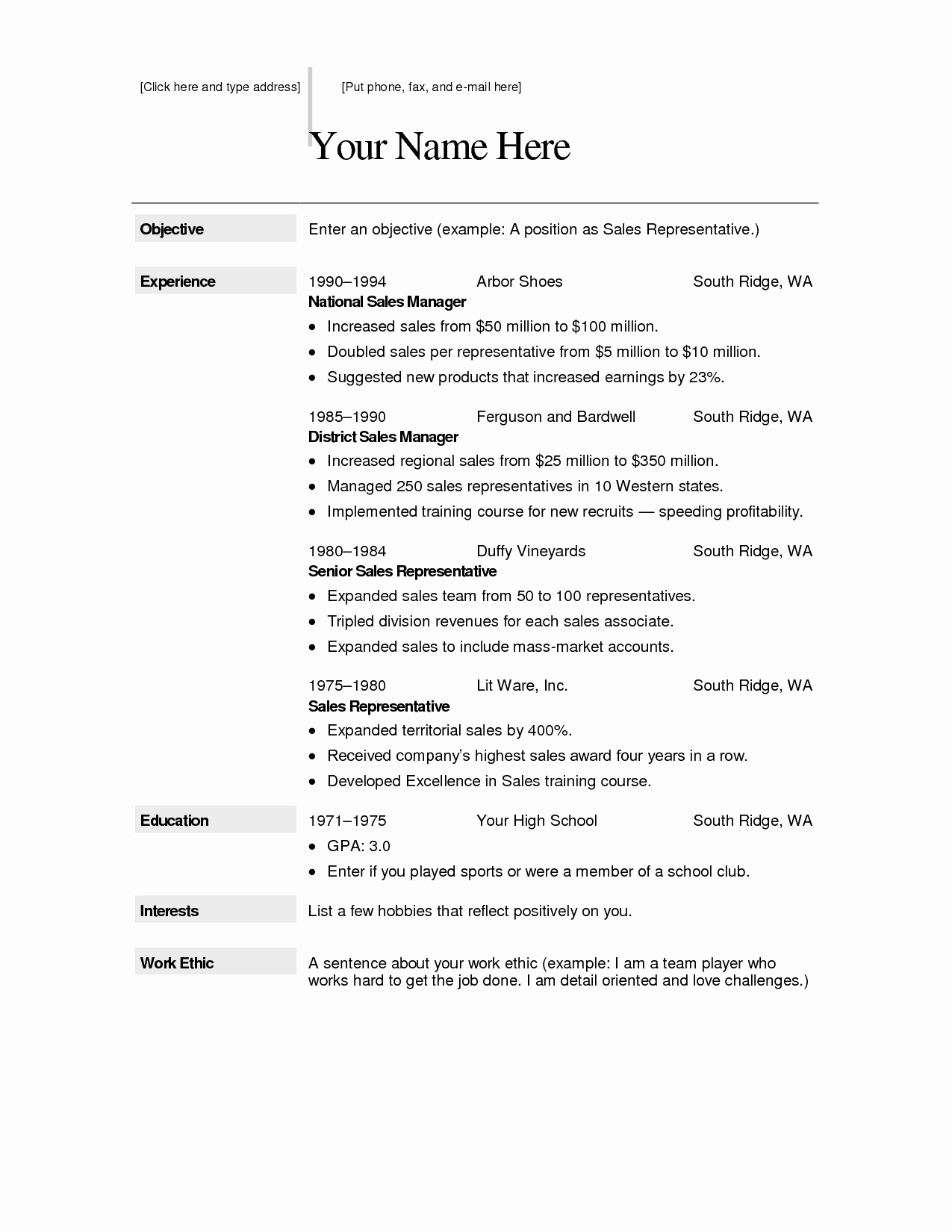 Resume Template Microsoft Word Download Elegant Free Resume formats Download