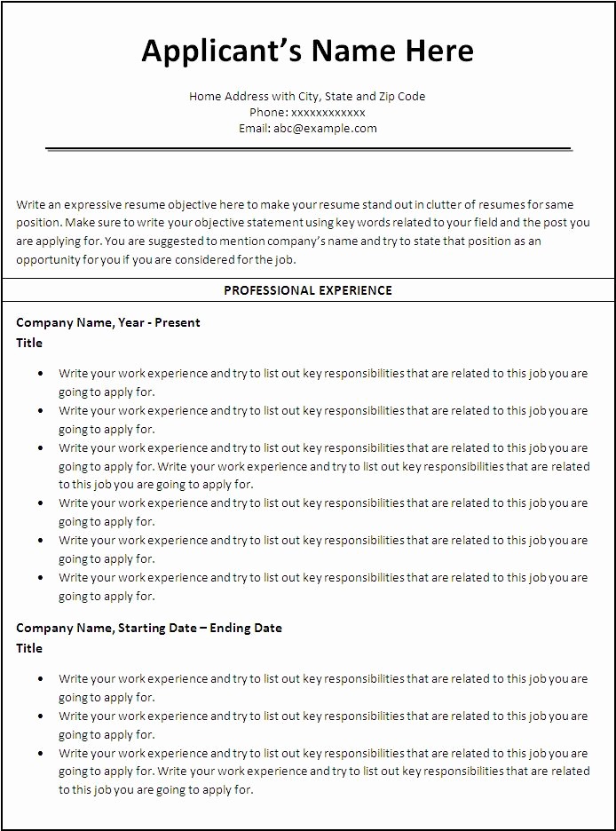 Resume Template Ms Word 2010 Unique Resume Template Microsoft Word 2010
