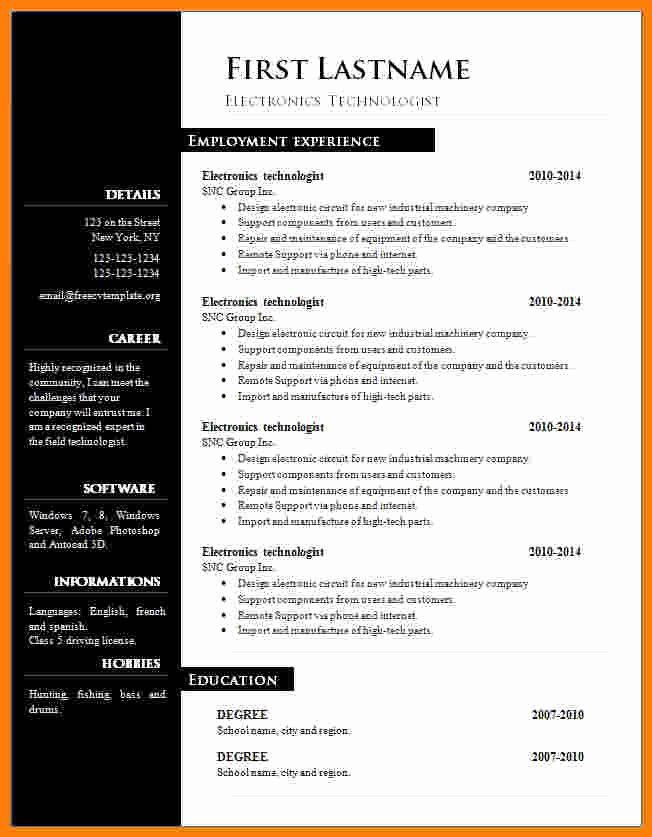 Resume Templates for Word Free Best Of 13 Cv Resume Template Microsoft Word