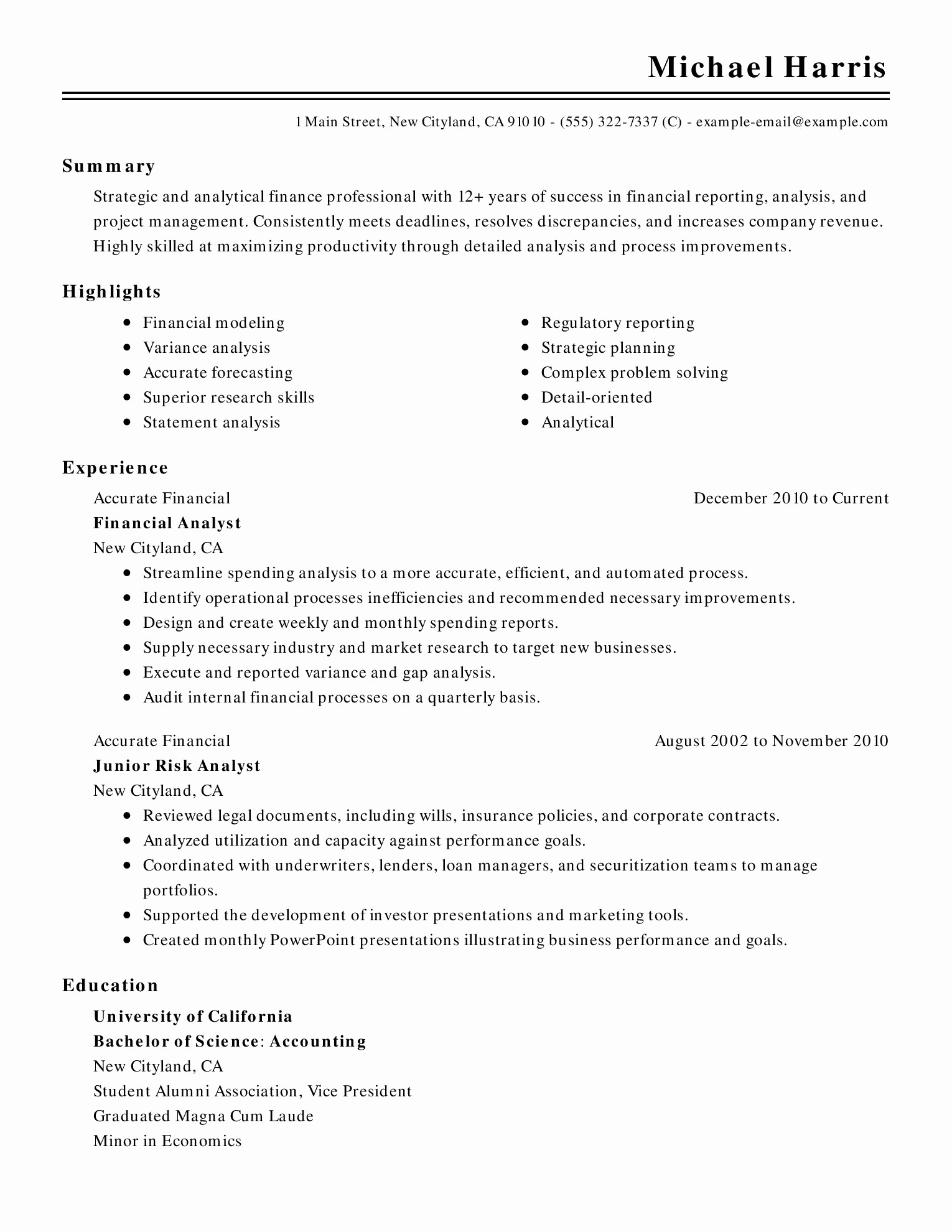Resume Templates On Microsoft Word Awesome Accounting and Finance Resume Template for Microsoft Word