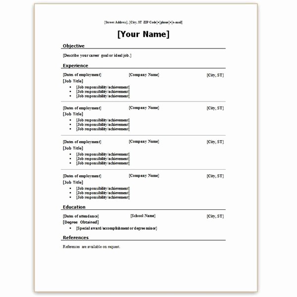 Resume Templates On Word 2007 Awesome Microsoft Word Resume Template 2007