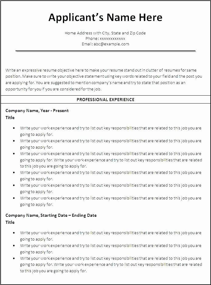 Resume Templates On Word 2007 Unique Microsoft Word Resume Templates 2007 Sample format