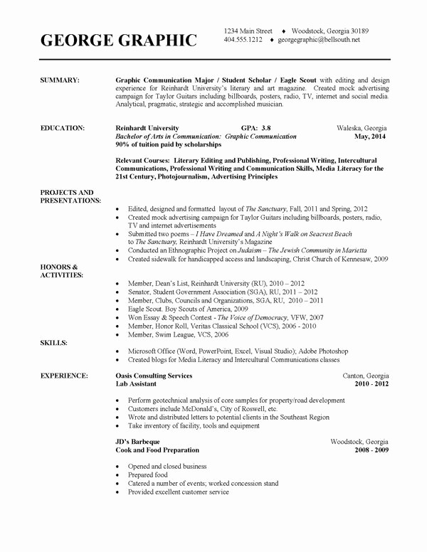 Resumes for New College Graduates Inspirational Latest Design Examples College Resumes
