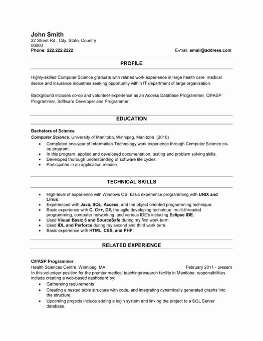 Resumes for Recent College Grads Unique Recent Graduate Resume Examples Best Resume Collection