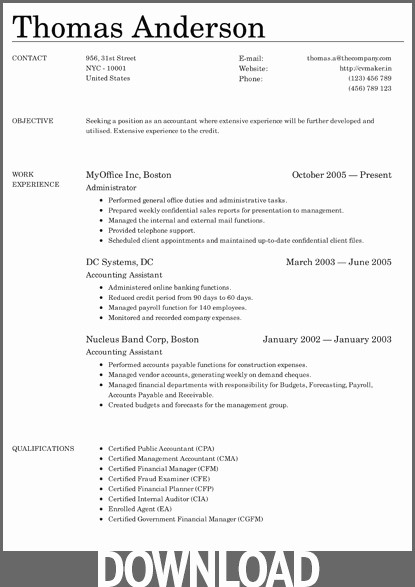 Resumes On Microsoft Word 2010 Fresh Resume and Cv Template for Fice 2010