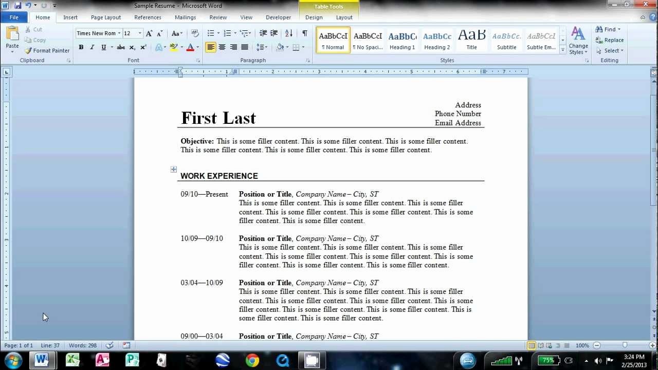 Resumes On Microsoft Word 2010 Inspirational How to Make An Easy Resume In Microsoft Word