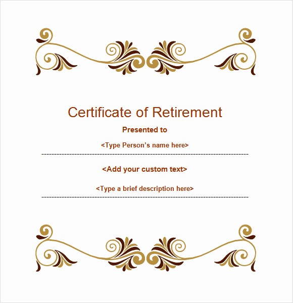 Retirement Certificate Templates for Word Awesome 8 Sample Retirement Certificate Templates to Download