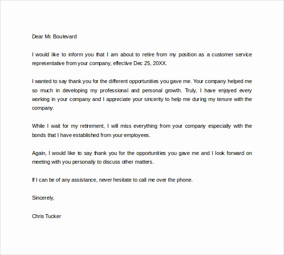 Retirement Letter Of Resignation Sample New Retirement Letter 17 Download Free Documents In Pdf Word
