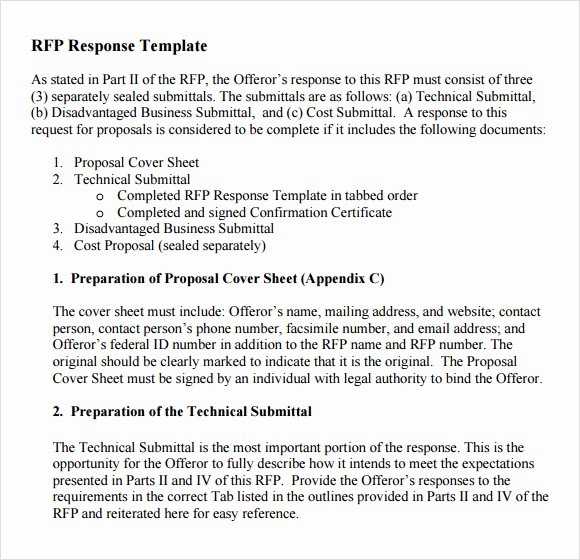 Rfp Response Template Microsoft Word Beautiful 9 Rfp Response Templates for Free Download