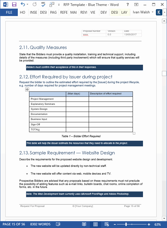 Rfp Response Template Microsoft Word Lovely Request for Proposal Rfp Templates In Ms Word and Excel