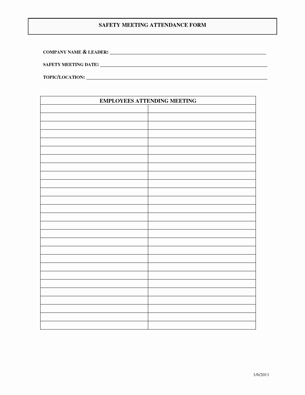 Safety Meeting Sign Off Sheet Awesome 26 Of Safety Mittee Sign Up Sheet Template