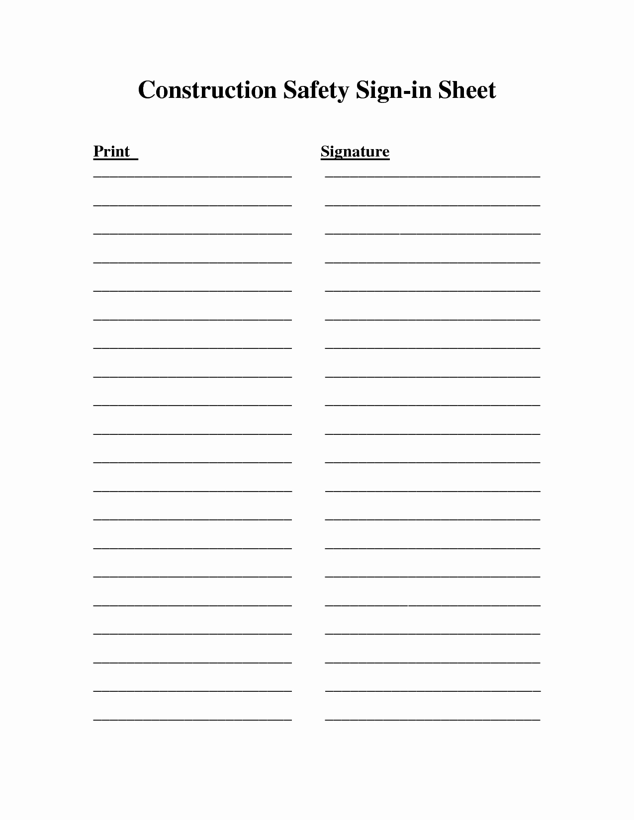 Safety Meeting Sign Off Sheet Best Of Best S Of Meeting Sign In Sheet Free Printable Sign