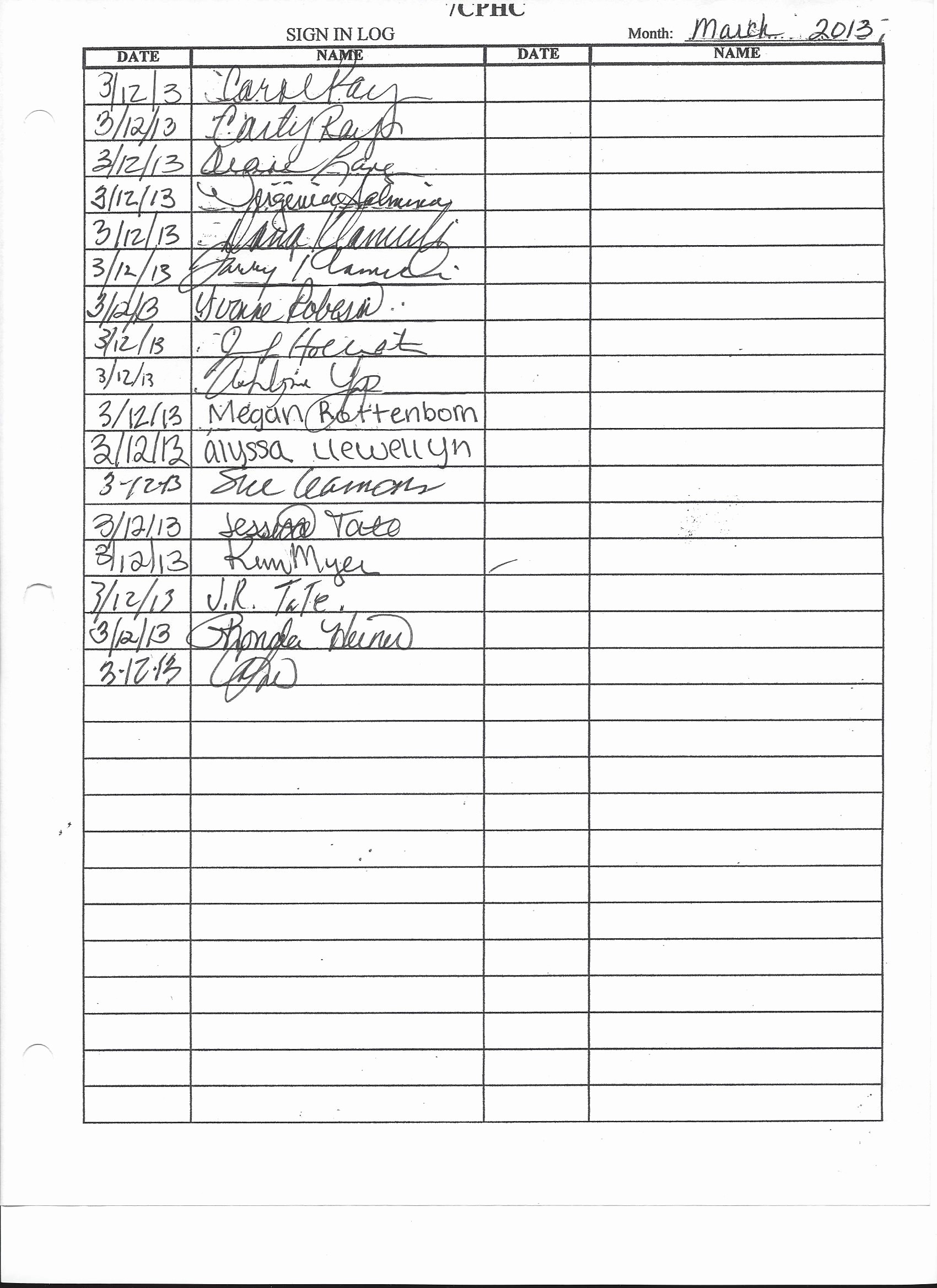 Safety Meeting Sign Off Sheet Unique Safety Meeting attendance Log