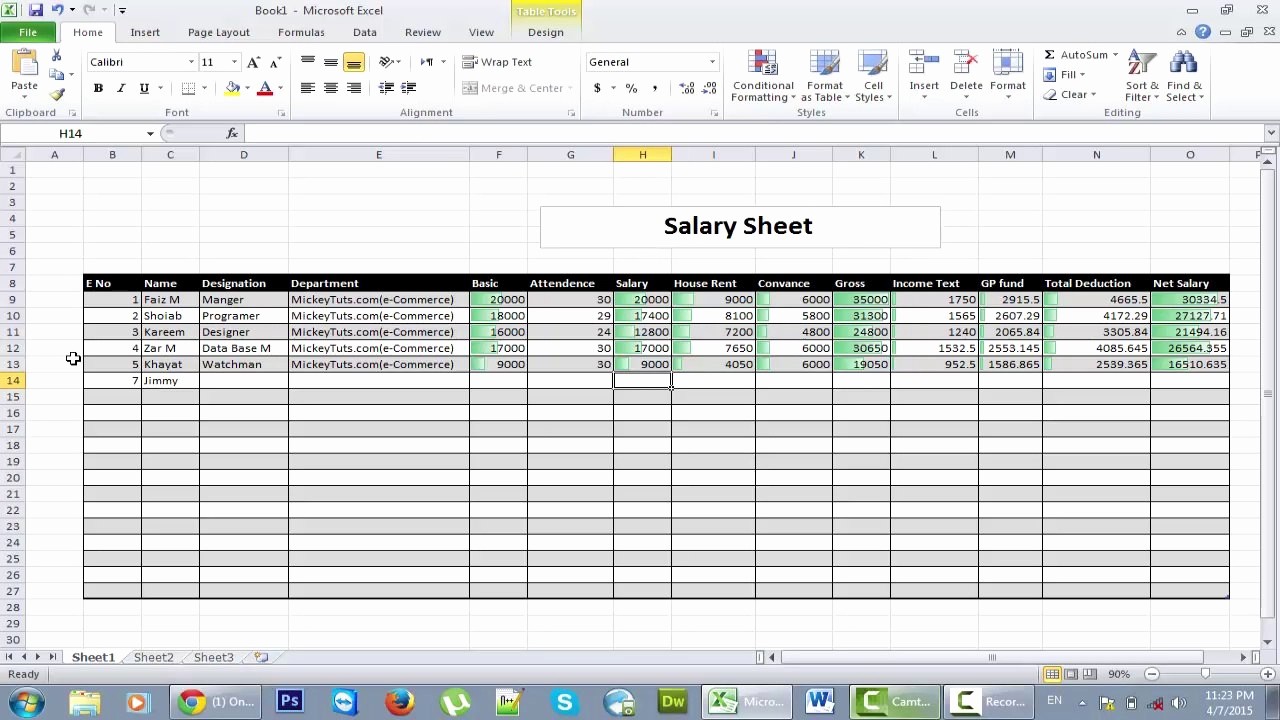 Salary formula In Excel Sheet Luxury Microsoft Excel Salary Sheet formula Salary Sheet In Ms