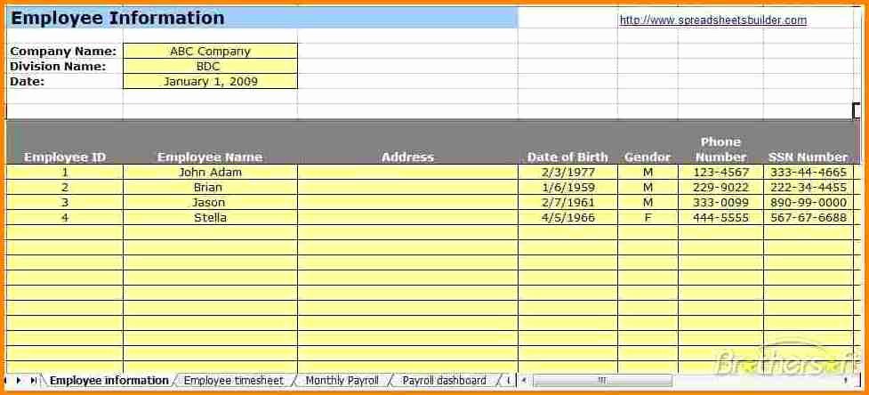 Salary Payroll Xls Excel Sheet Awesome 6 Payroll Excel Spreadsheet Free