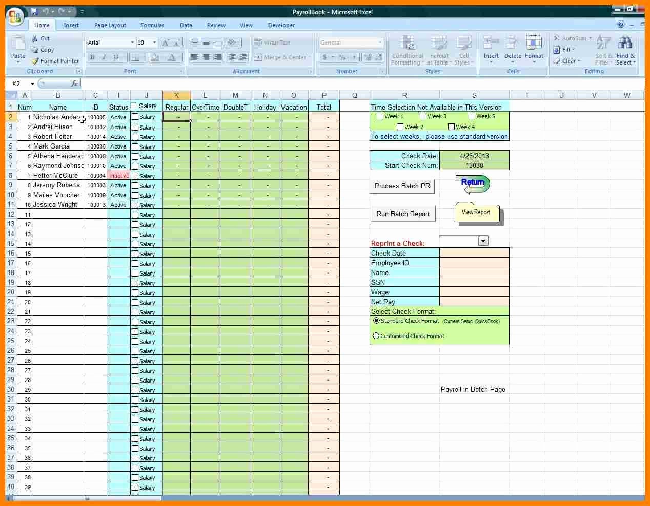 Salary Payroll Xls Excel Sheet Awesome 7 Payroll Excel Spreadsheet