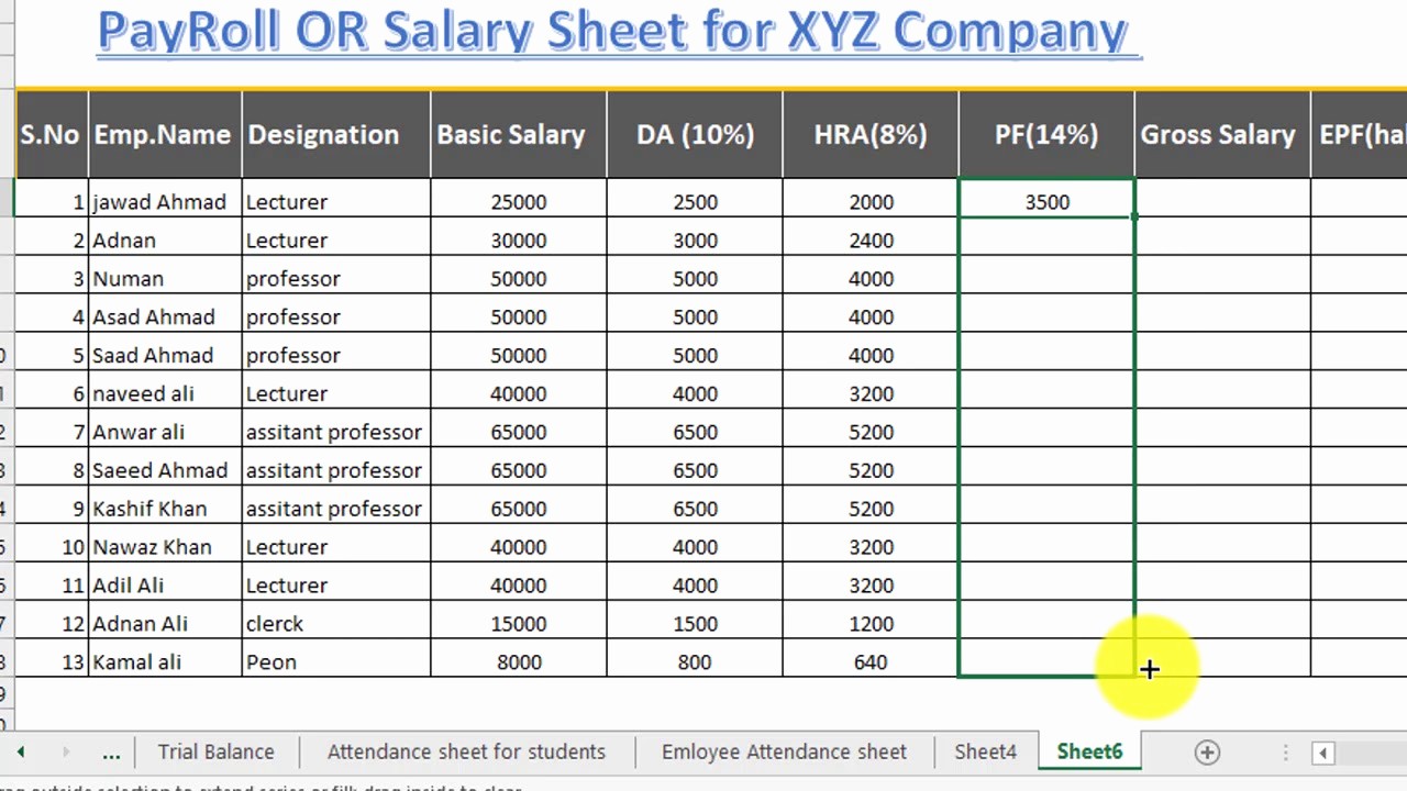 Salary Payroll Xls Excel Sheet Fresh How to Make Salary Sheet Payroll or Payslip In Excel