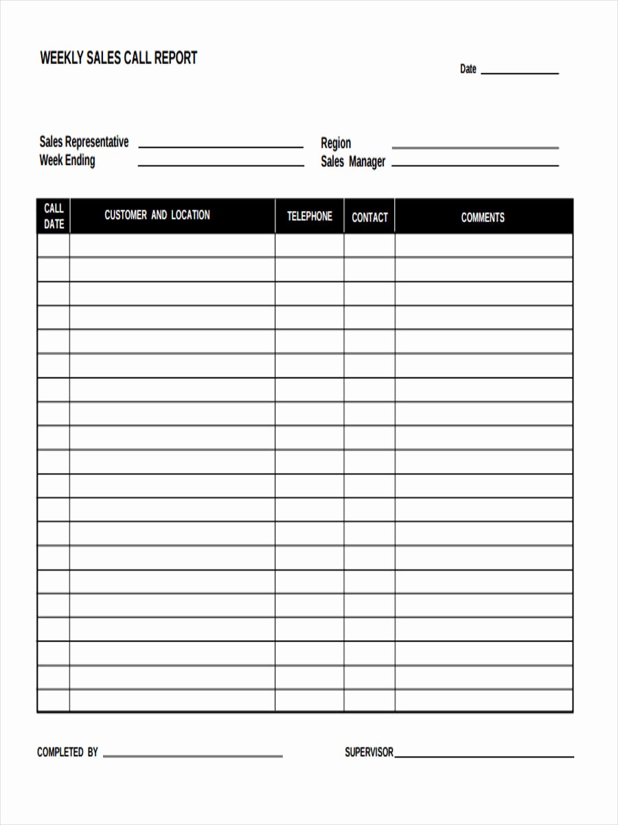Sales Call Sheet Template Free Lovely 21 Free Sales Report form